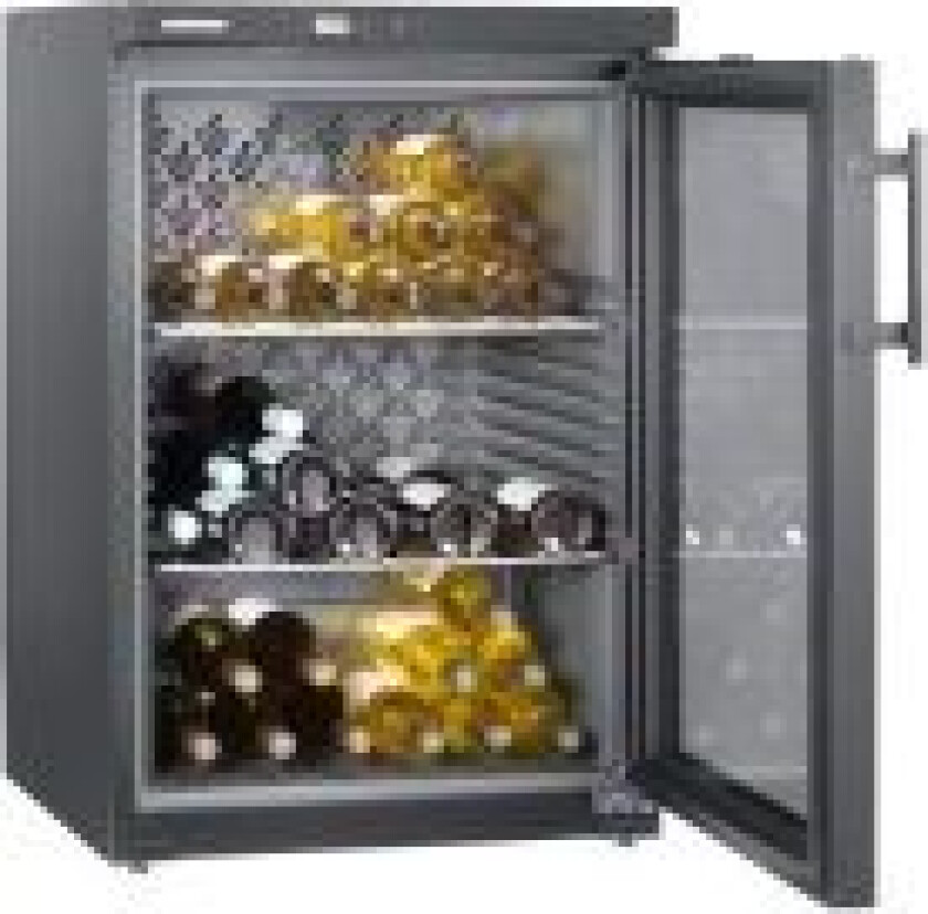 Vinothek WKB 1802 - Vinkjøler - bredde: 59.7 cm - dybde: 61.2 cm - høyde: 90.1 cm - 135 liter - Klasse G - svart