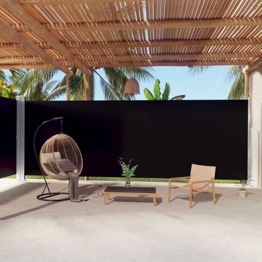 Bilde av Uttrekkbar sidemarkise 220x1000 cm svart