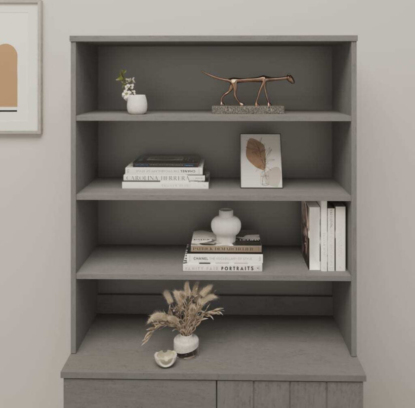 Skjenketopp HAMAR lysegrå 90x30x100 cm heltre furu