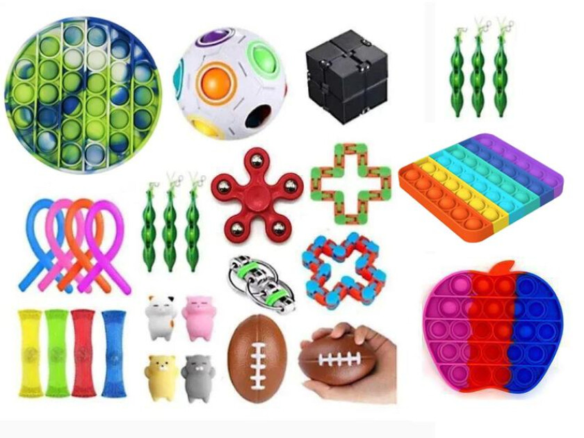 29 stk Fidget Pop it Toys Set-pakke for barn og voksne