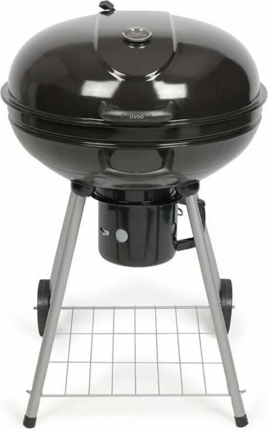Kullgrill med lokk og hjul Livoo DOC270 Black Metal Round