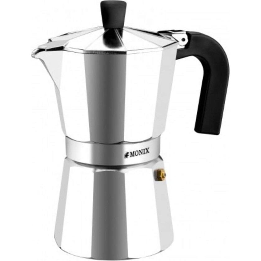 Italiensk kaffekanne Monix M620006 aluminium sølvfarget metall 6 kopper