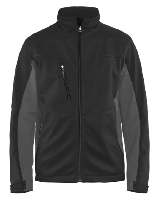 SOFTSHELL JAKKE SVART/M.GRÅ 4XL SORT/MØRKEGRÅ 4XL