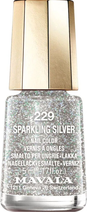 Mavala Nail Color, 229 Sparkling Silver, 5 ml Mavala Gull & Sølv