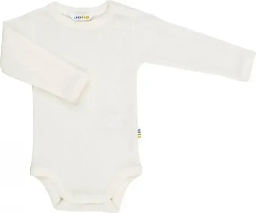 Langermet body i råhvit ull og silke | Joha | Baby | Natur / off-white | størrelse 90 | 85% Ull og 15% Silke til