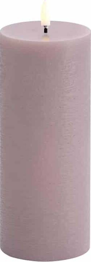 - LED pillar candle - Light lavender, Rustic - 7,8x20,3 cm (UL-PI-LL78020)