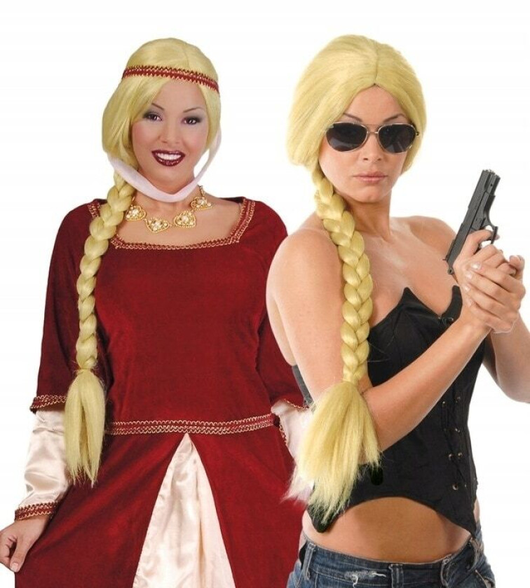Blond Flettede Parykk