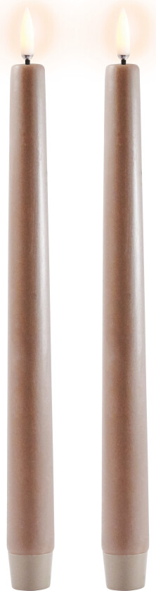 - LED taper candle 2-pack - Sandstone, Smooth - 2,3x25 cm (UL-TA-SA02325-2)