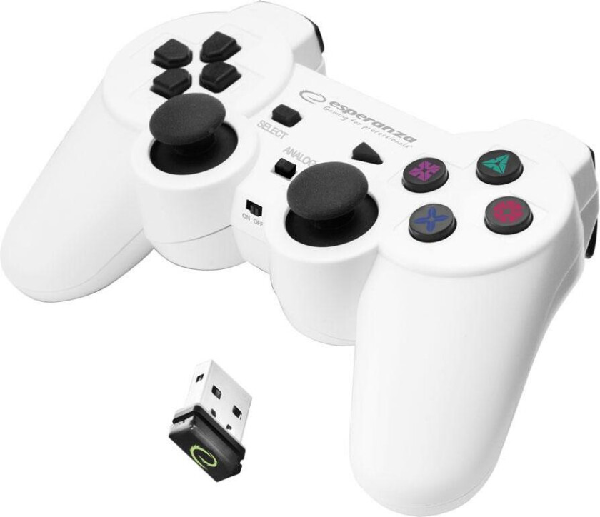 Bilde av Wireless GamePad PS3/PC USB Gladiator White - Gamepad - PC