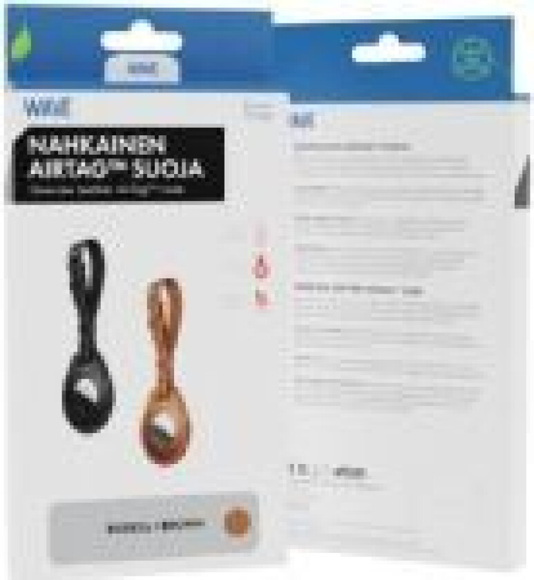 Genuine Leather skinnbeskyttelse med festeløkke, Apple AirTag, brun