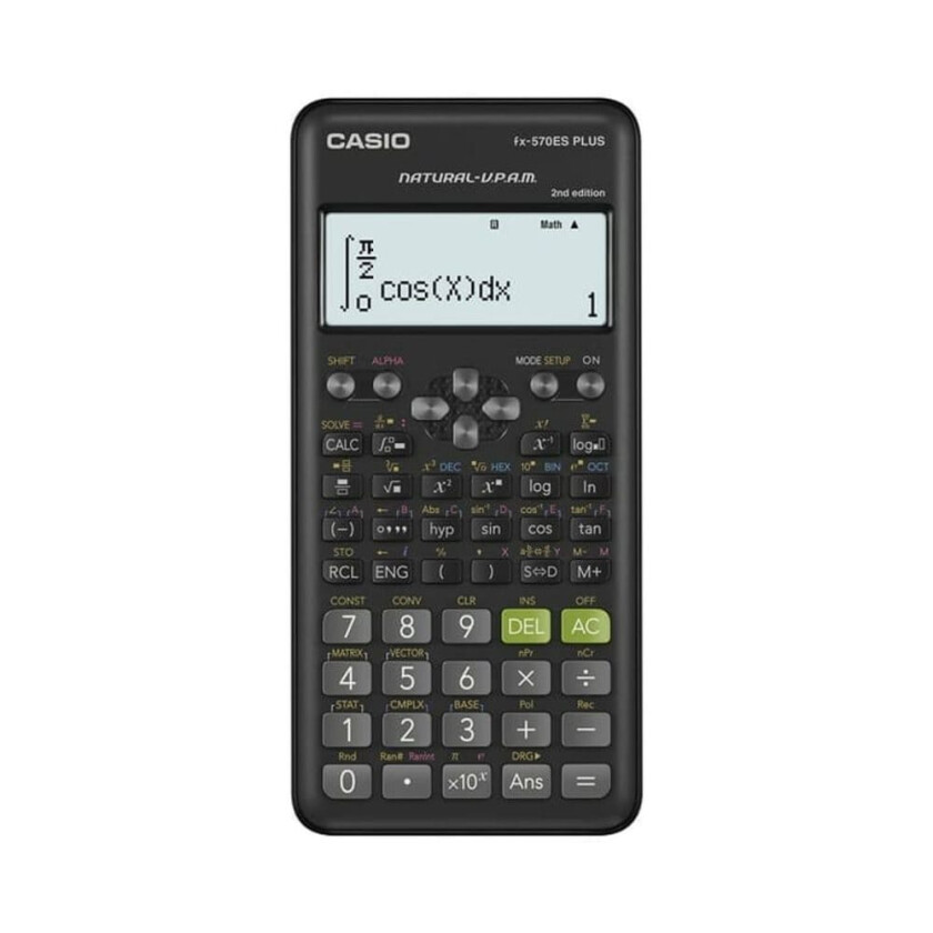 FX-570ESPLUS-2, Desktop, Vitenskaplig, 12 sifre, Batteri, Sort