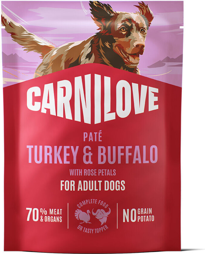 Dog Adult Turkey & Buffalo with Rose Petals Paté Våtfôr til Hund 300 g