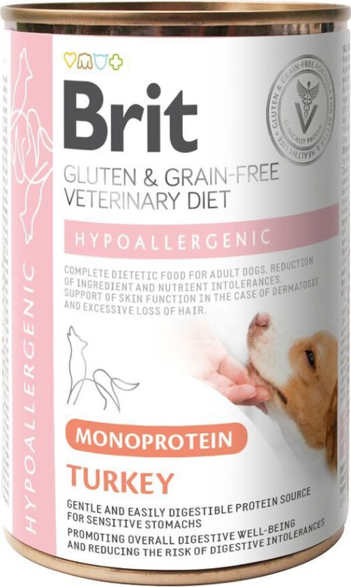 Dog Hypoallergenic Monoprotein Turkey Veterinærfôr til Hund 400 g