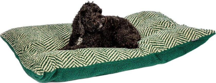 Sherpa Fleece Herringbone Hundeseng Grønn