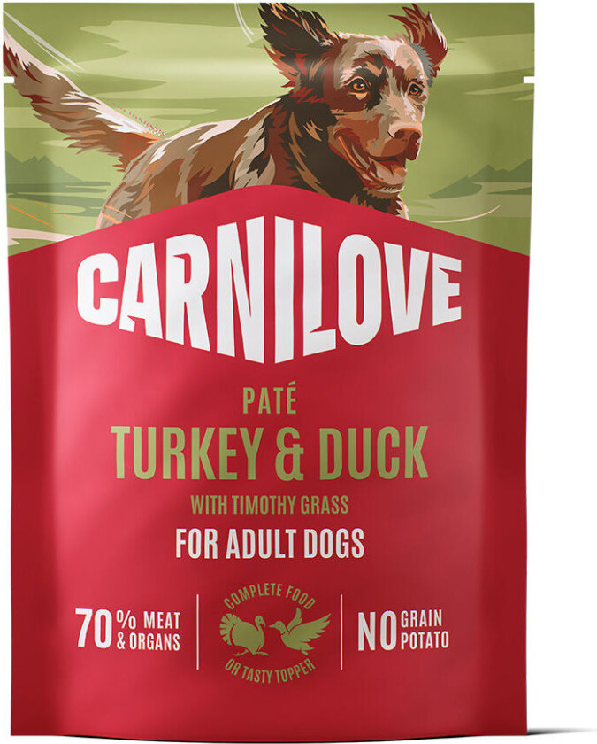 Dog Adult Turkey & Duck with Timothy Grass Paté Våtfôr til Hund 300 g