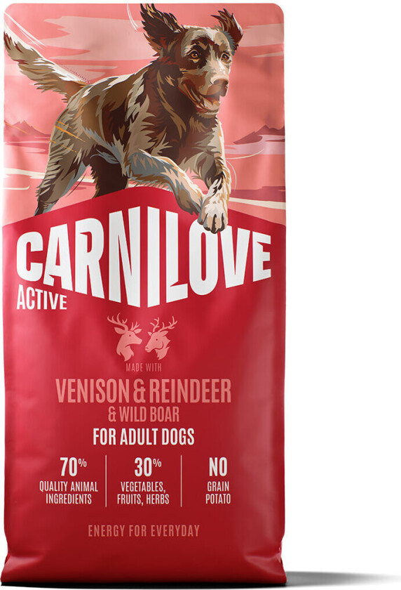 Dog Adult Active Venison, Reindeer & Wild Boar Tørrfôr til Hund