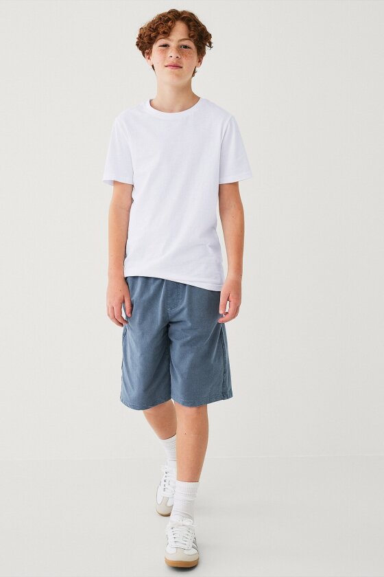 Sweatshorts med denimlook - Blå