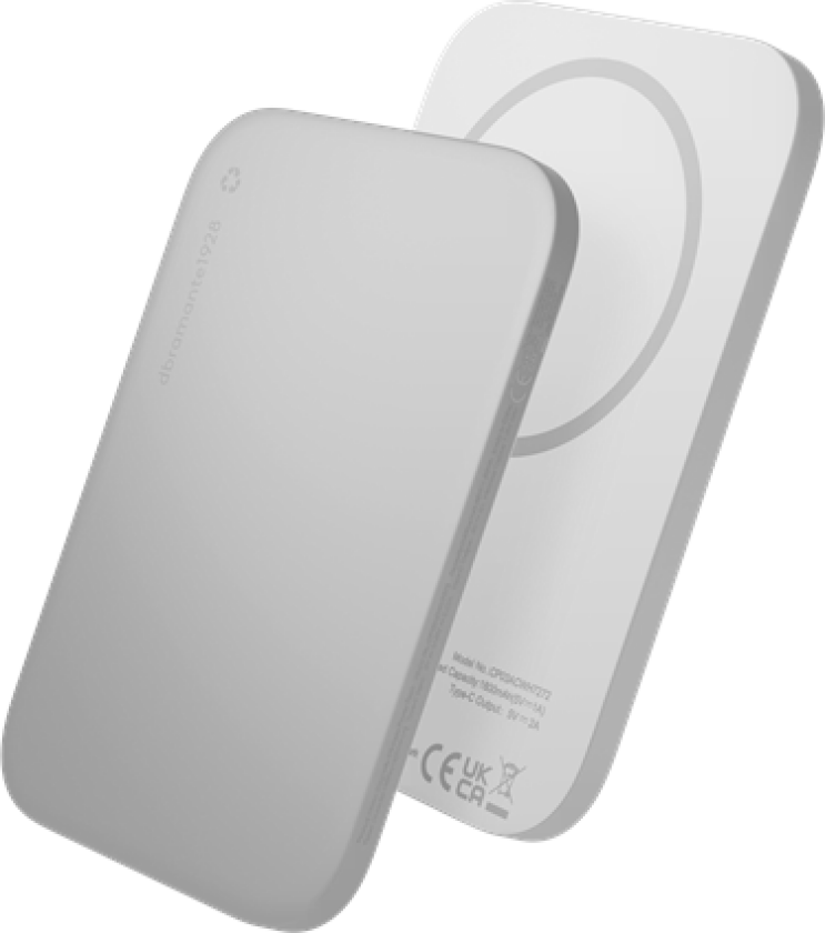 re-charge - Ultra Slim Qi1.3 Power Bank - 300mAh Nødlader - Hvit - 3000 mAh