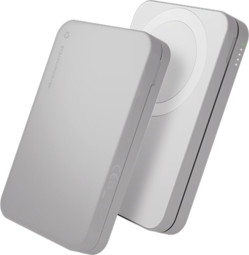 re-charge - 3in1 - Qi1.3 Power Bank - 8000mAh Nødlader - Hvit - 8000 mAh