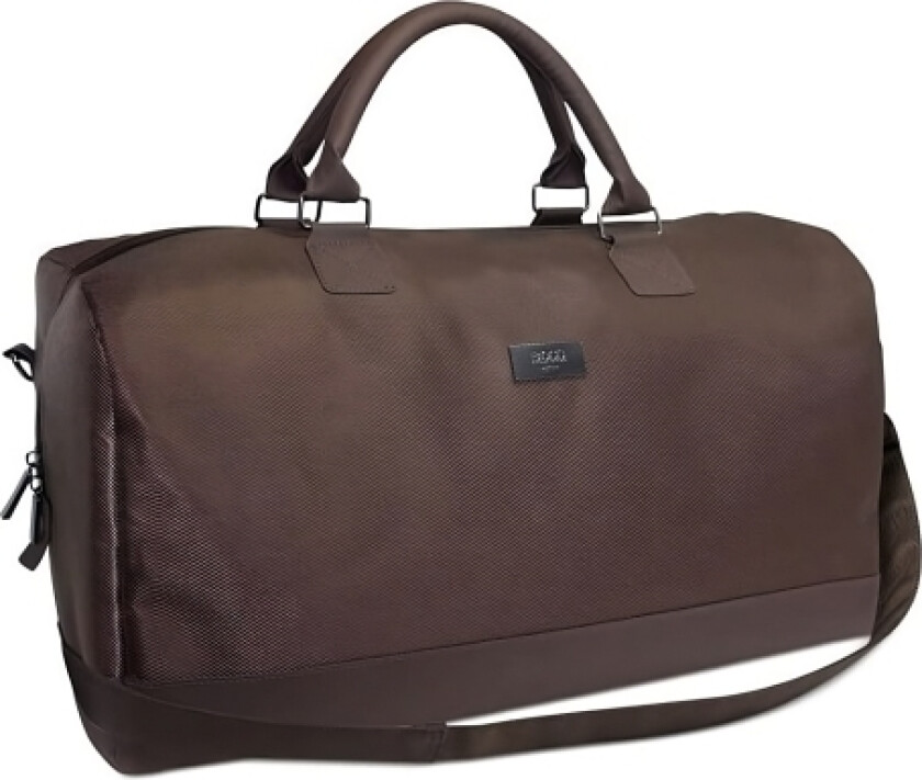 Duffle bag, imitert skinn, håndveske, weekendbag, mørkebrun, 50 x 18 x 31 cm