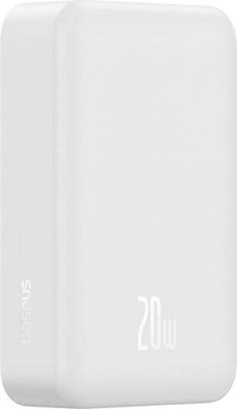 EnerFill FM41 20000mAh 20W Magnetic Power Bank with USB-C to USB-C Cable 30cm - White Nødlader - Hvit - 20000 mAh