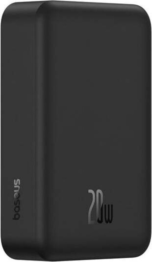 EnerFill FM41 20000mAh 20W Magnetic Power Bank with 30cm USB-C to USB-C Cable - Black Nødlader - Svart - 20000 mAh
