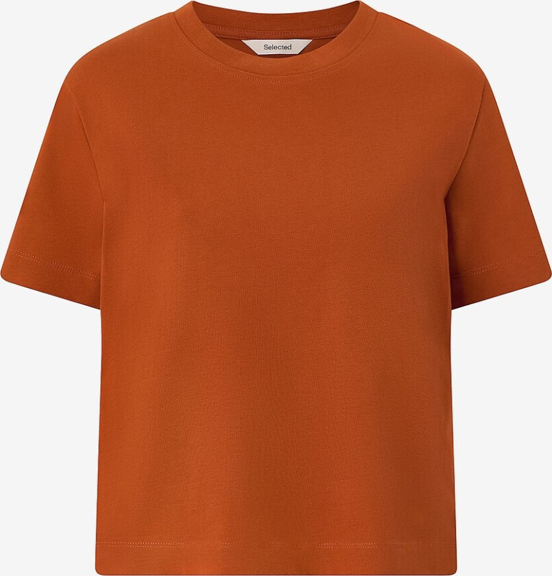 Topp slfEssential SS Boxy Tee - Brun