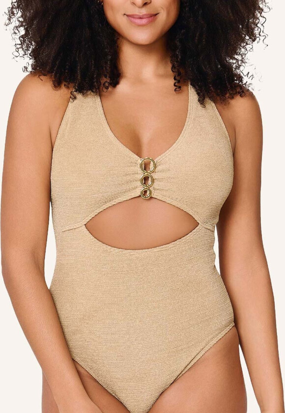 A Touch of Gold Shine badedrakt uten bøyle, beige, Størrelse: 38, Kvinner