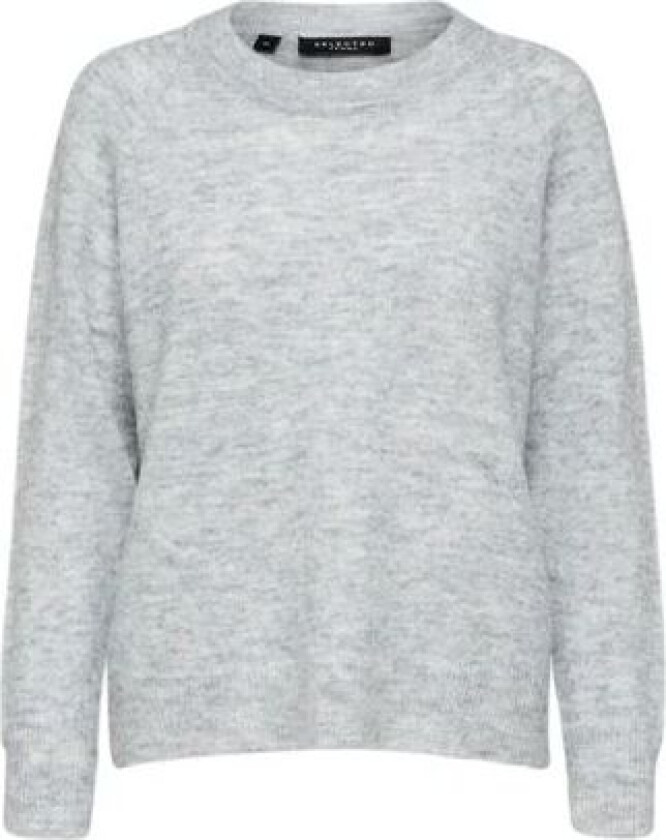Lulu LS Knit O-Neck - Light Grey Melange S
