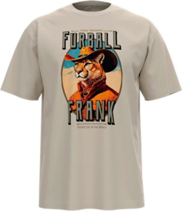 T-skjorte - GRAPHIC Cat Cowboy Relaxed T-skjorte - S til XXL - Herrer - antikk hvit