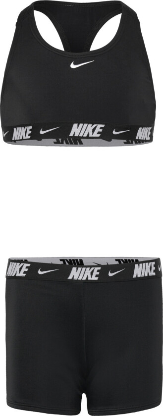 Nike Logo Tape Racerback Bikini & Short Set - Black - 140-150