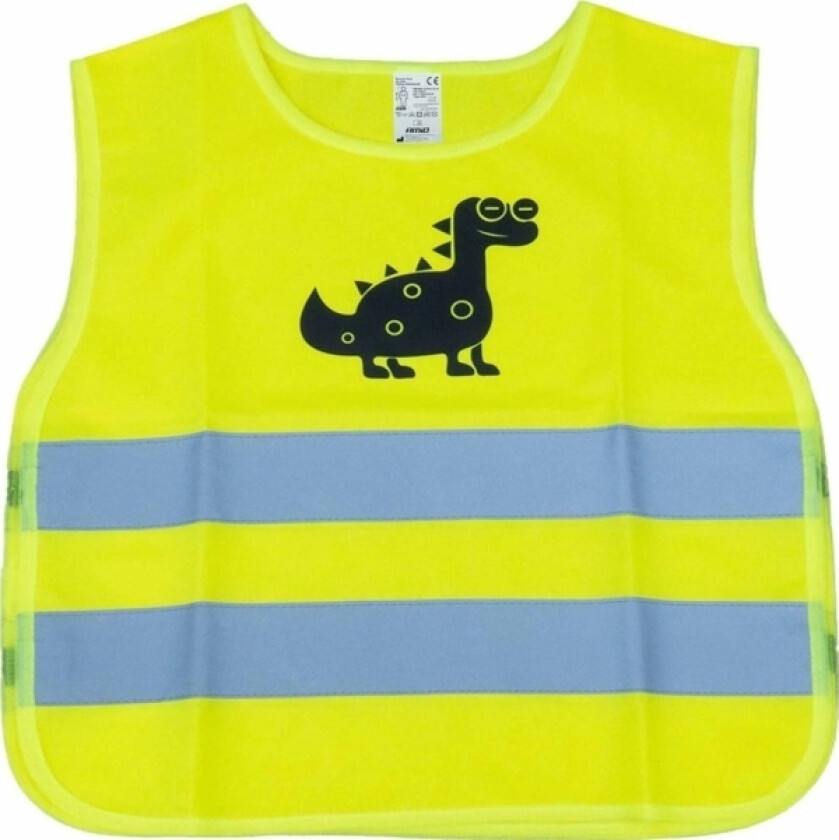 Bilde av AMiO refleksvest til barn gul dinosaurus amio-03936