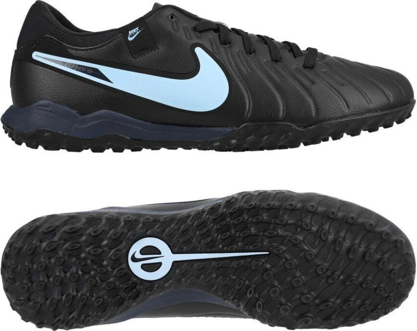 Tiempo Legend 10 Academy TF Shadow - Svart/Isblå - Turf (TF), størrelse 40