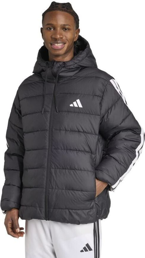 Vinterjakke Essentials 3-stripes Synthetic Down - Svart, størrelse Medium