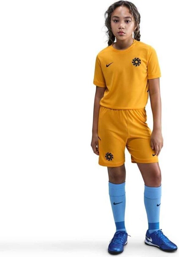 Trenings T-Skjorte Dri-FIT Academy 25 Erling Haaland - Gull/Svartblå Barn, størrelse L: 147-158 cm