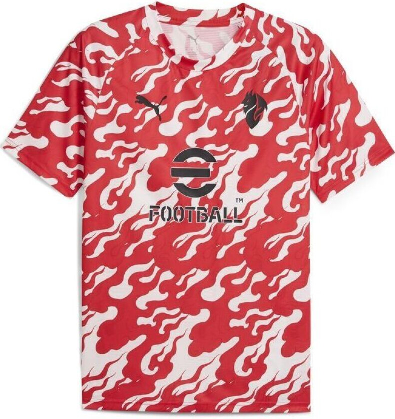 Milan Trenings T-Skjorte Pre Match - PUMA White/For all tid rød, størrelse X-Large