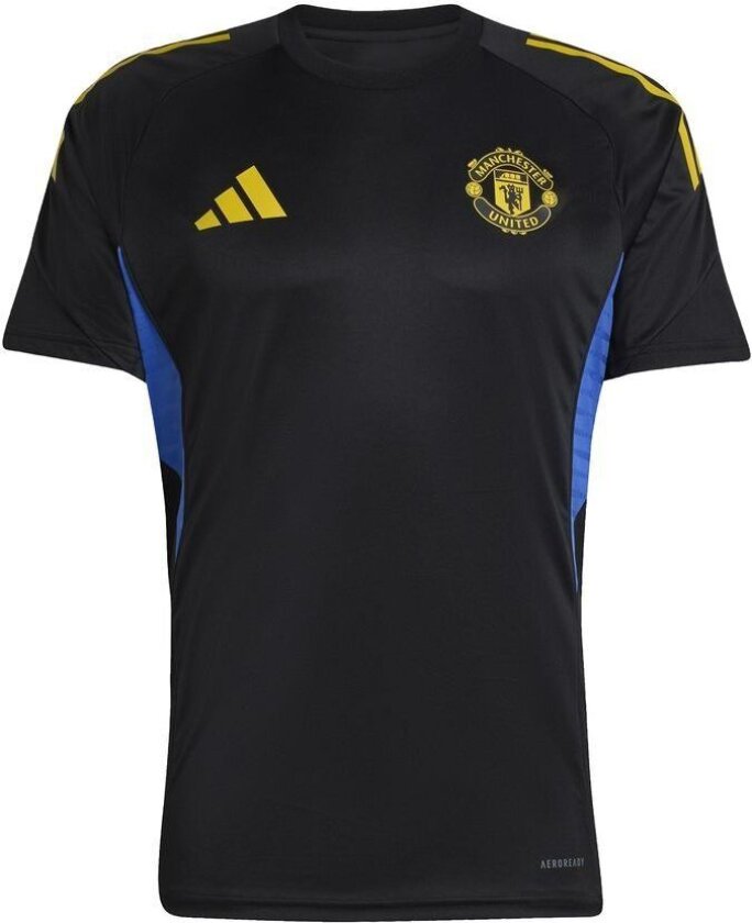 Manchester United Trenings T-Skjorte Tiro 25 EU - Svart/Blå/Gul - adidas, størrelse Large
