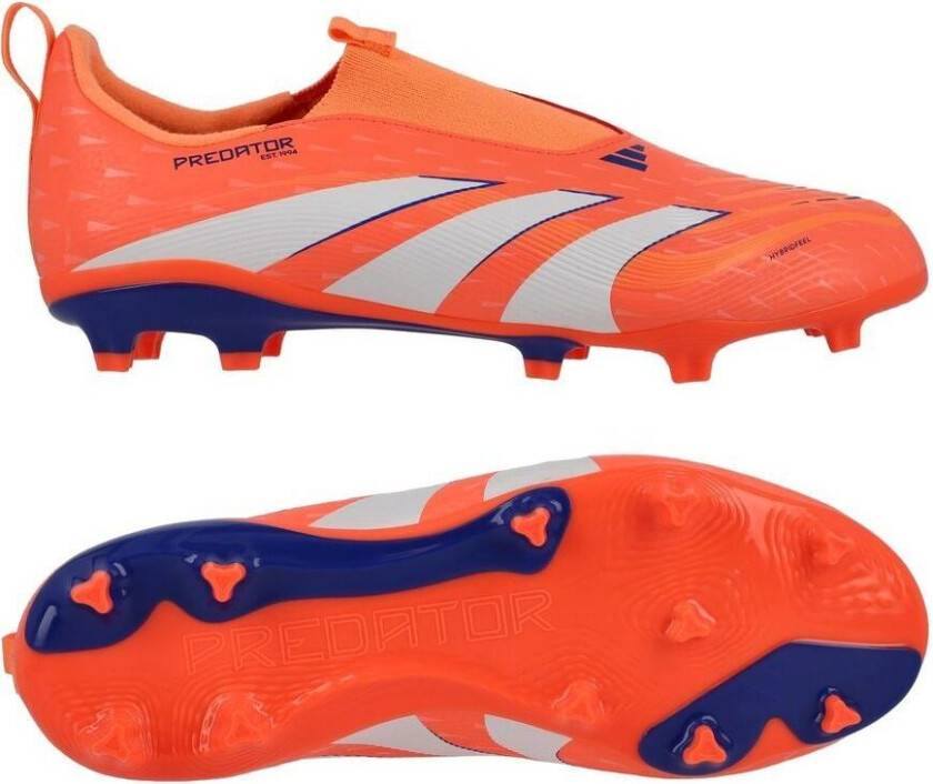 Predator League Laceless FG/AG Coral Blaze - Oransje/Fottøy Hvit/Oransje Barn, størrelse 28