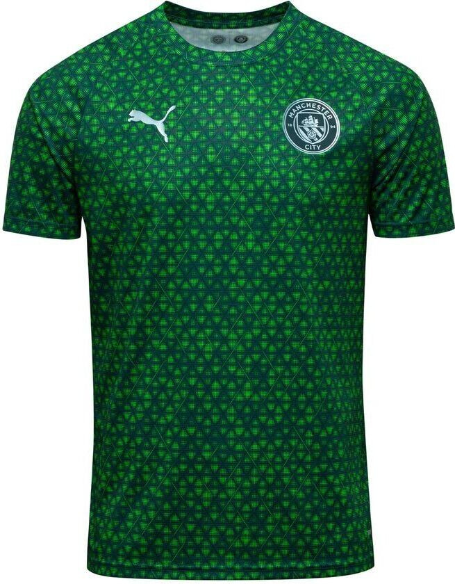 Manchester City Trenings T-skjorte Pre Match - Green - PUMA, størrelse Large