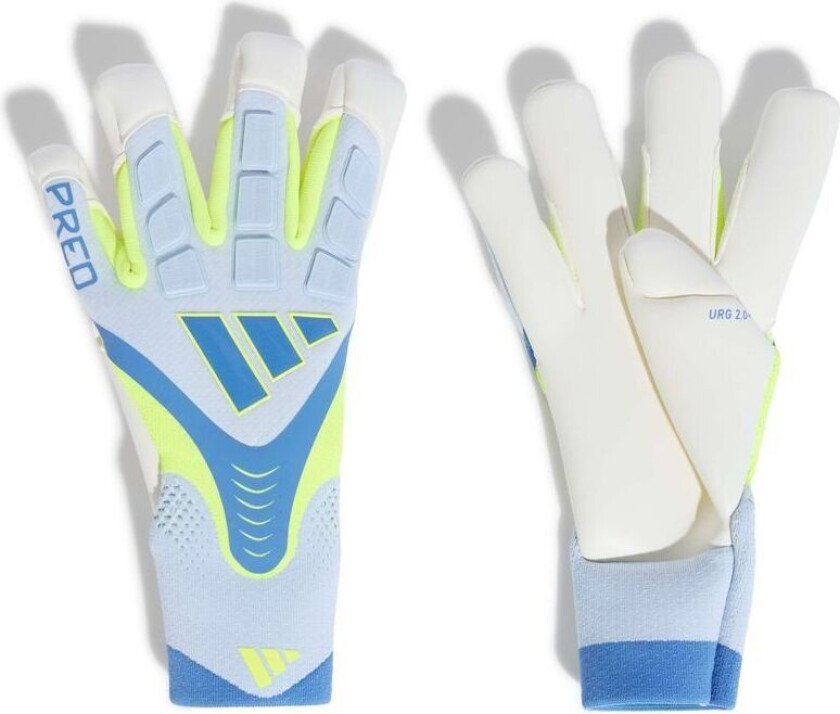 Keeperhansker Predator Pro Hybrid Ice Cold Precision - Crystal Sky/gul, størrelse 7½