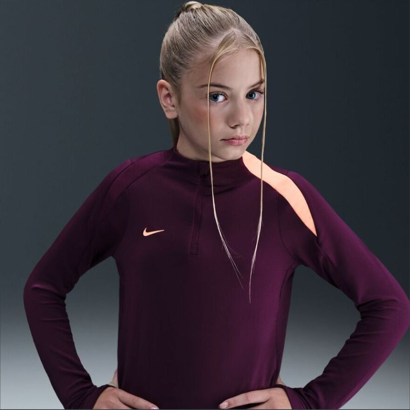 Treningsskjorte Dri-fit Strike - Bordeaux/oransje Barn, størrelse XS: 122-128 cm