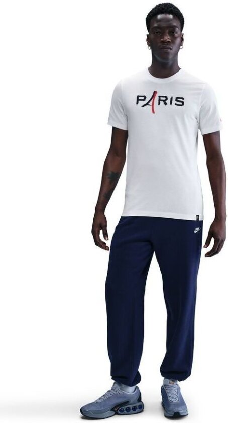 Paris Saint Germain T-skjorte Wordmark - Hvit - Nike, størrelse Small