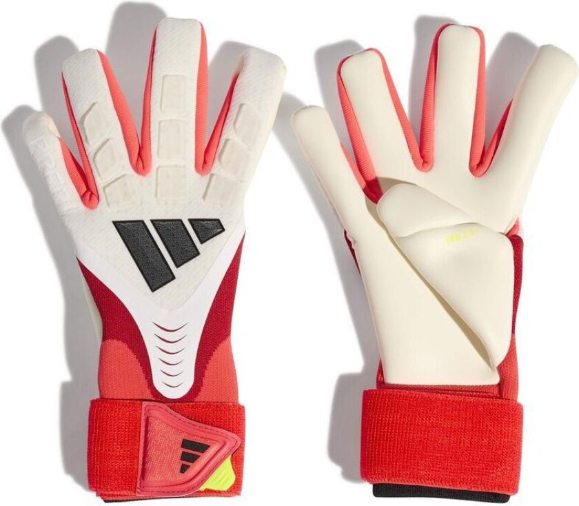 Keeperhansker Predator Pro Strap Born For Goals - Hvit/lucid Red/svart, størrelse 7½