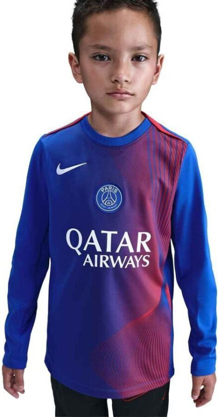 Paris Saint Germain Treningsskjorte Dri-FIT Academy Pro Warm Pre Match 3. - Hyper Royal/Rød/Hvit Barn - Nike, størrelse M: 137-147 cm