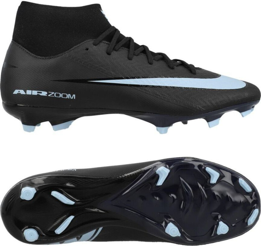 Air Zoom Mercurial Superfly 10 Academy MG Shadow - Svart/Isblå - Multi Ground (MG), størrelse 42