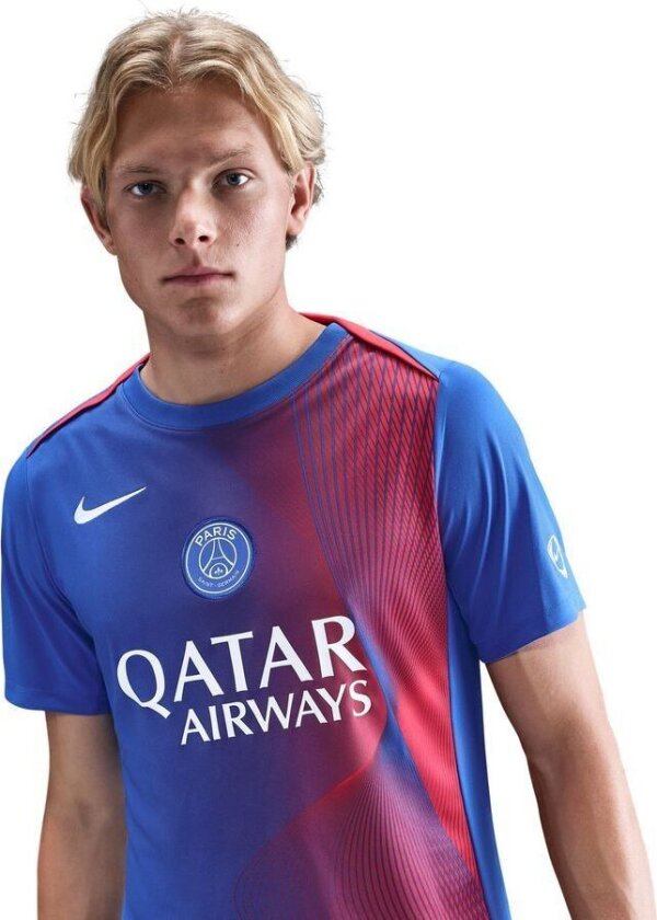 Paris Saint Germain Trenings T-Skjorte Dri-FIT Academy Pro Pre Match 3. - Hyper Royal/Rød/Hvit - Nike, størrelse X-Large
