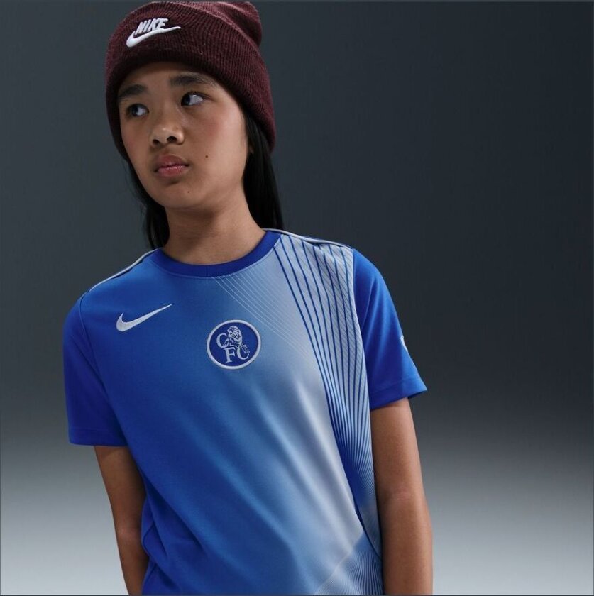 Chelsea Trenings T-Skjorte Dri-FIT Academy Pro Pre Match 3. - Blå/Sølv Barn - Nike, størrelse XL: 158-170 cm