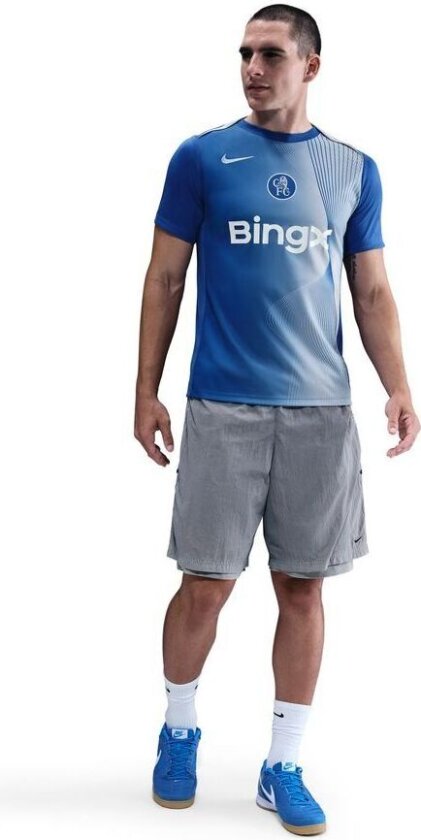 Chelsea Trenings T-Skjorte Dri-FIT Academy Pro Pre Match 3. - Blå/Sølv - Nike, størrelse Small