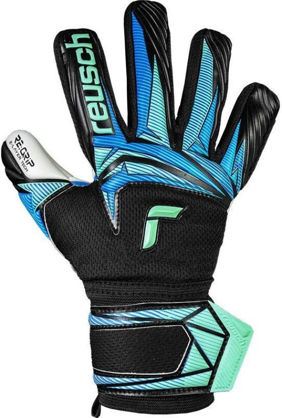 Keeperhansker Attrakt RE:GRIP NC - Svart/Blå Barn, størrelse 5½