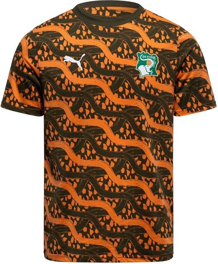 Elfenbenskysten T-skjorte FtblCulture AOP - Svart/Grønn/Oransje - PUMA, størrelse Large